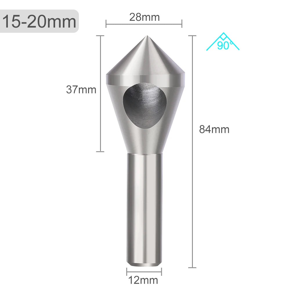 CMCP HSS Deburring Chamfering Cutter Countersink Drill Bits Smooth Hole Metal 90 Degree Round Shank Hole Cutter For Metalworking