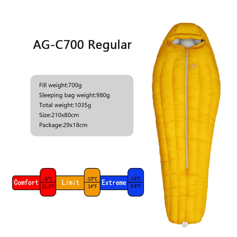 10D/7D Ultralight Down Sleeping Bag 800FP Dwon Outdoor Camping Hiking Sleeping Bags for Backpacking Adult Tourist