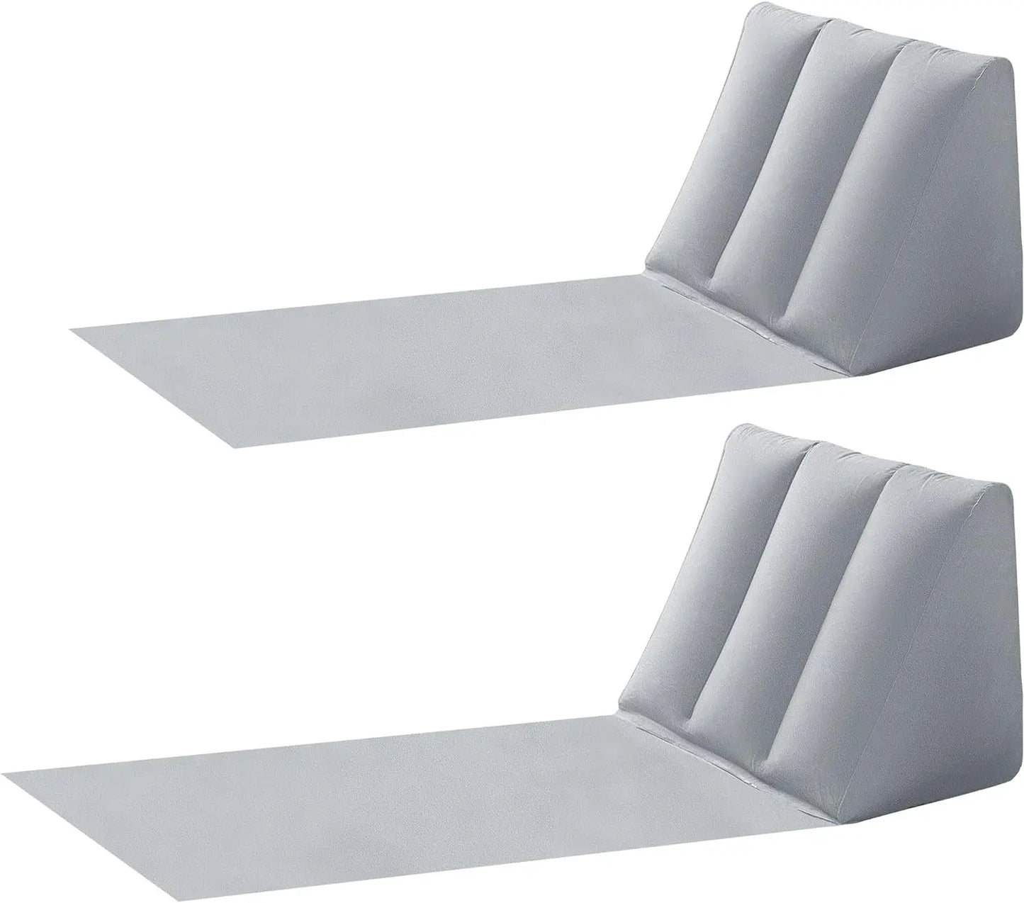2 Pack Inflatable Beach Mat Lounge Chair-Flocking Camping Leisure Lounger Back Pillow-Portable Beach Reclining Lounger