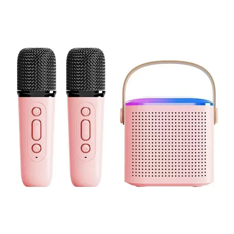Portable Karaoke Machine Y1 KTV Bluetooth System Wireless Dual Microphones HIFI Stereo Sound RGB LED Lights Live Home For Party