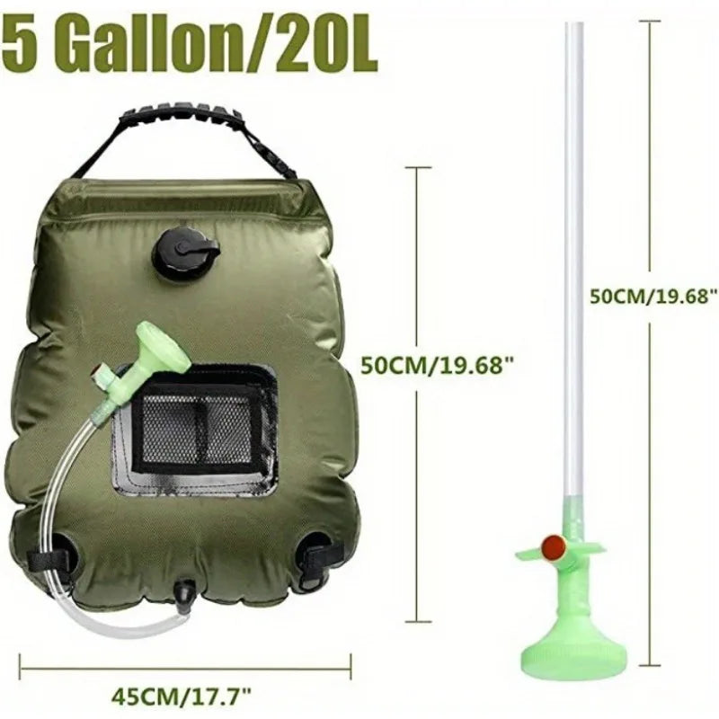 20L Shower Bag Solar Heated Water Storage Bag Suitable For Outdoor Travel Mountain Climbing And Hiking Beach Picnics and Picnics