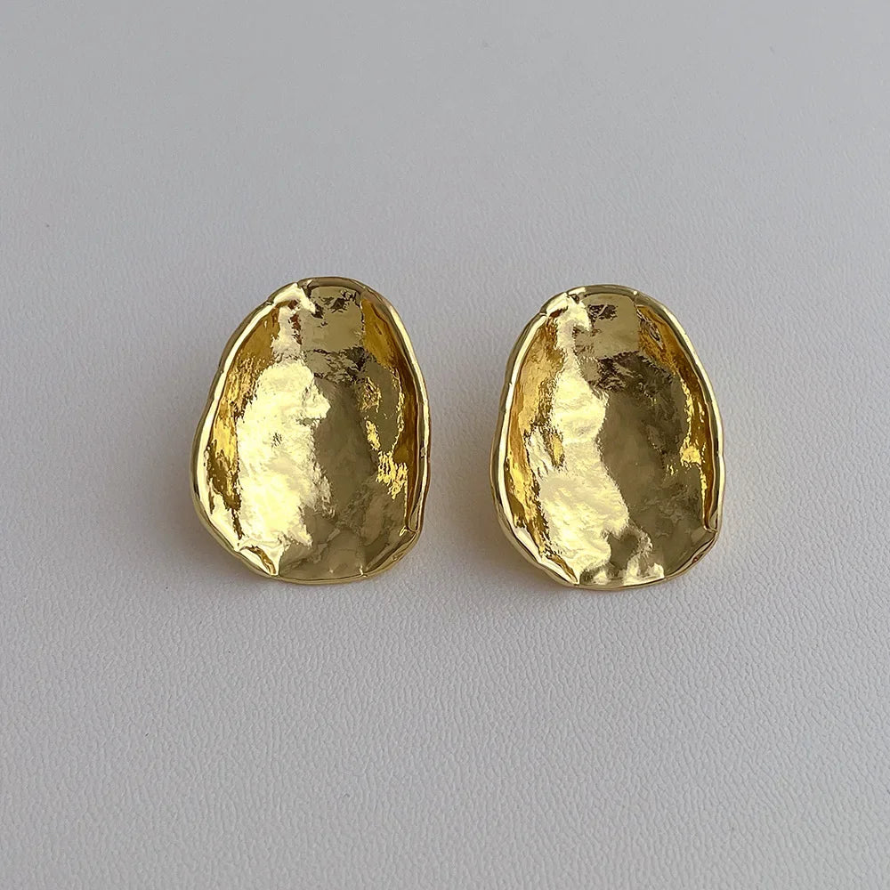 Bilandi Fashion Jewelry Two Size Metallic Stud Earrings For Women Female Gift Simply Design Accessories