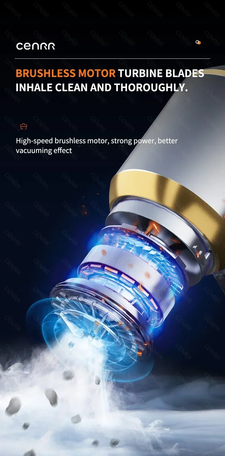 CENRR 998000PA Car Vacuum Cleaner Strong Suction Cordless Wireless Cleaner Handheld Portable Vacuum Cleaner Cleaning Machine