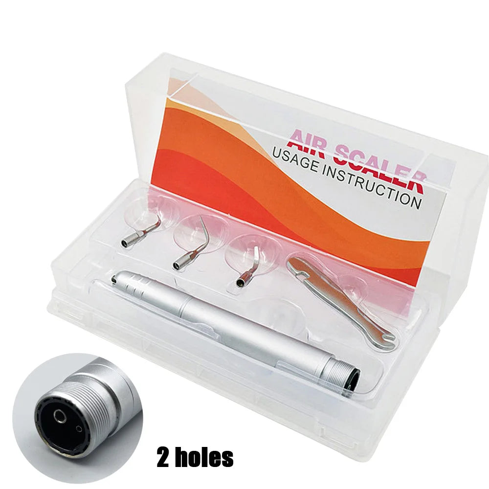2/4 Hole Dental Ultrasonic Air Scaler Pneumatic Scaler Handpiece Tooth Cleaning Whitening Calculus Removal Dental Equipment