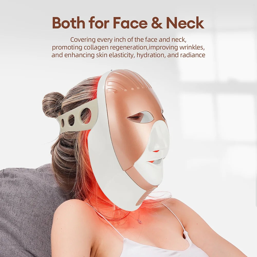 Foreverlily Mascarilla facial LED Wireless 7 Colors Photon Skin Care Beauty Machine Masque pour le visage