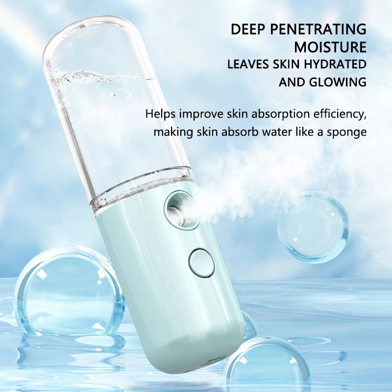 50ML Enlarged Water Tank Mini Humidifier Portable Cool Mist Maker Facial Steamer Nano Facial Sprayer For Face Care