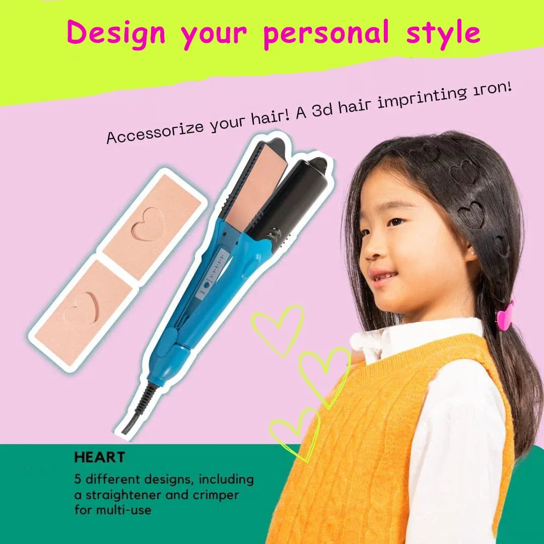 3D Styling Straightener 3D Image Hair Imprinting Iron Star Splint Curling Iron Straightener 5 Different Plates 3D Embossing