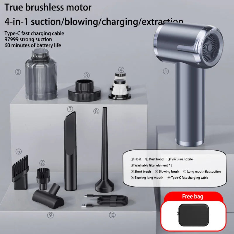 Xiaomi MIJIA 4 in 1 Car Vacuum Cleaner 2990000pa Powerful Handheld Clean Machine Wireless Portable Vacuum Clean Home Appliance