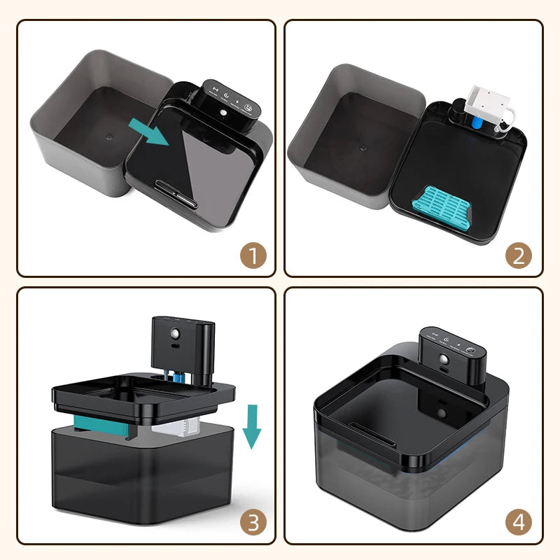 ROJECO Water Fountain Replaceable Filter For 2.2L Wireless Cat Water Foutain Filters Cats Drinkers Pet Water Purifier Filters