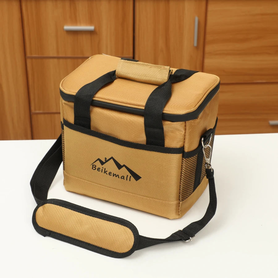 Outdoor Camping Picnic Aluminum Foil Insulated Box Handheld Cooler Fresh Box Crossbody Bento Lunch Bag Home Large Capacity