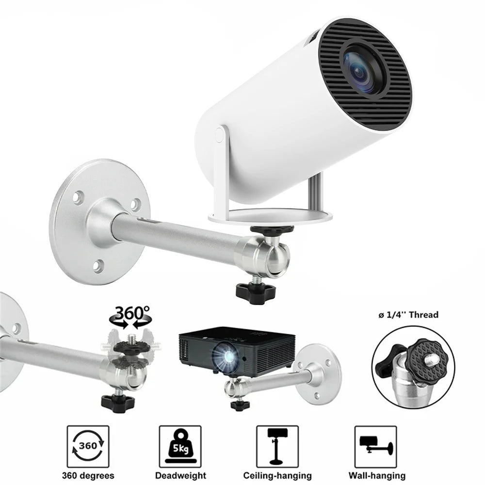 Portable Projector Bracket 360° Rotatable Ceiling Wall Mount Beamer Holder Aluminium compatable for HY300 HY320 Beam Projector