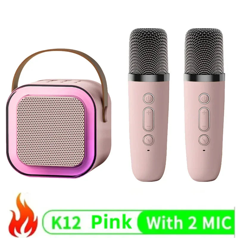 K12 KTV Karaoke Microphone Speaker Wireless Bluetooth Lecture Meeting Voice Box Colorful Lights Audio BT/TF card /U disk /AUX