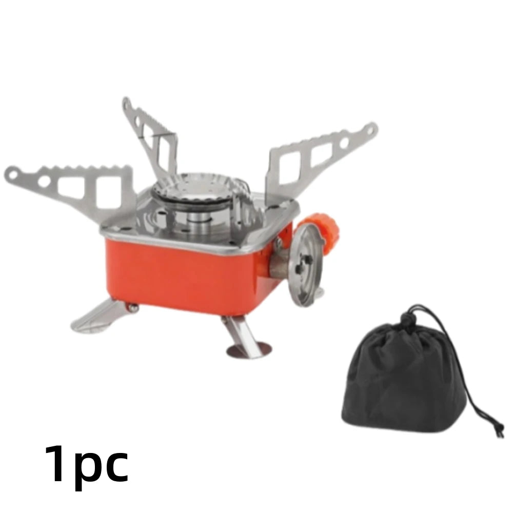 2pcs Outdoor Mini Square Cooktop Portable Folding Gas Cooktop Card Camping Cookware Ultra Light Travel Hiking Equipment