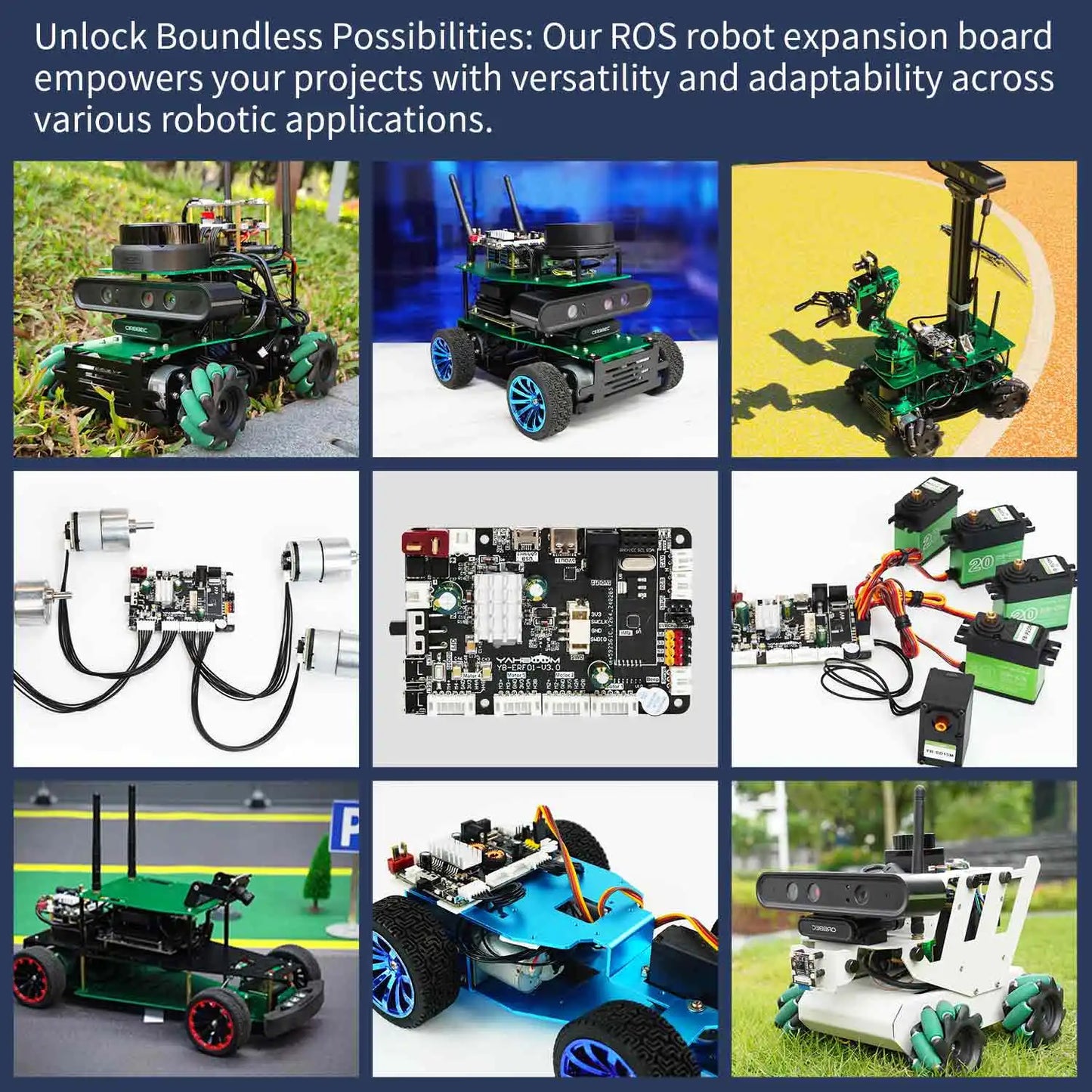 STM32F103RCT6 Control Board ROS Robot Expansion Board with 9 Axis Sensor Motor Servo Port for Raspberry Pi Jetson ROS ROS2 Robot