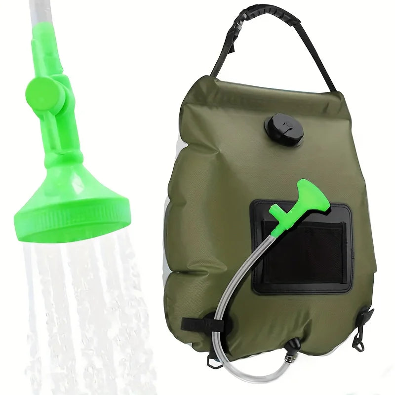 1pc 20L Portable Solar Shower Bag-Foldable, Waterproof And Durable PVC Material-Suitable For Outdoor Camping And Hiking