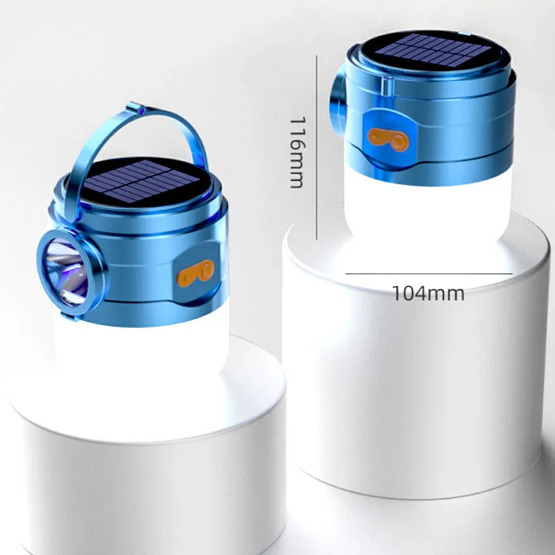 Solar LED Camping Light Waterproof Rechargeable Tent Lamp Portable Lanterns Emergency Lights Market Lamp Energy Saving Bulb LT31