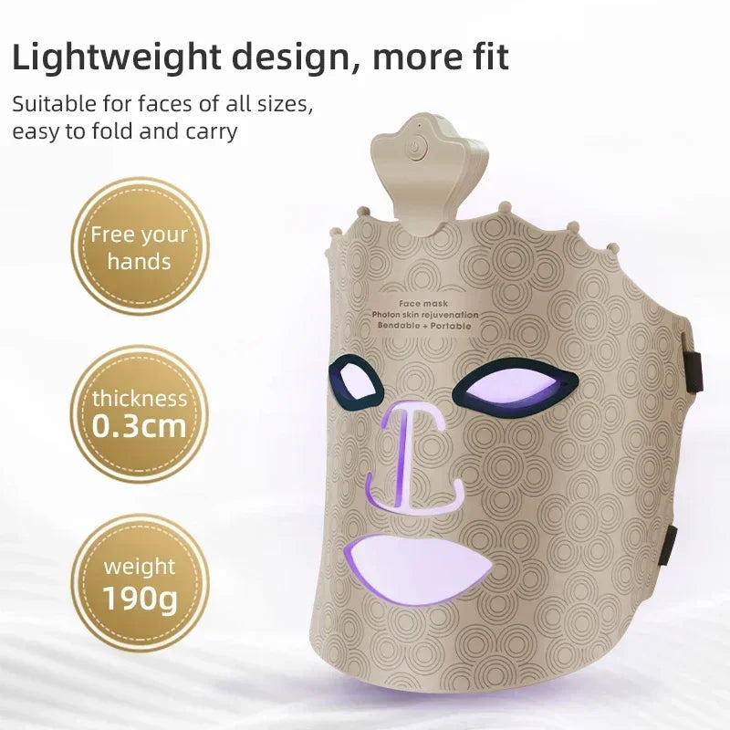 7 Colors Photon Face Silicone LED Mask Powerful Anti-ageing Professional Ultra-light Mask Wrinkles Smooth Skin Beauty Equipment