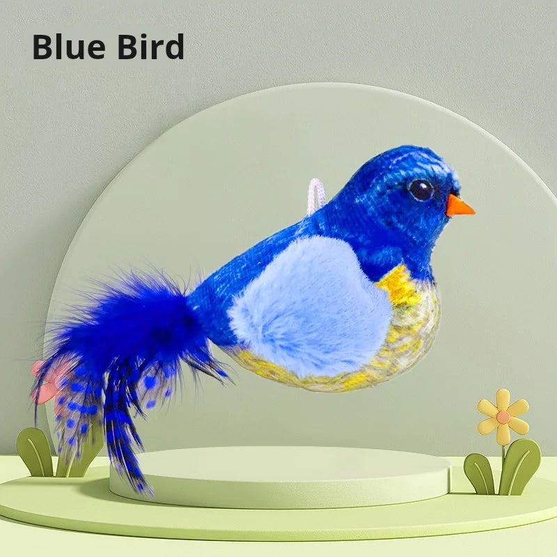 Pet cat toy simulation call bird sound plush toy cat self-hilarity relief artifact hanging automatic teasing cat