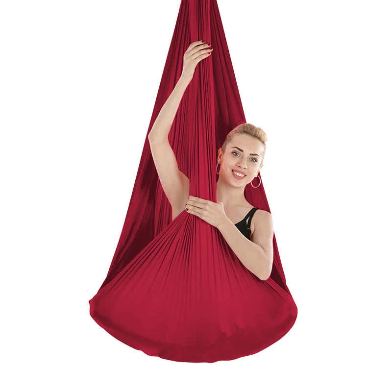 4/5/6/7m Aerial Yoga Hammock Elastic Silk Yoga Flying Swing for Anti-Gravity Body Building Pilates Infoor Outdoor Fitness