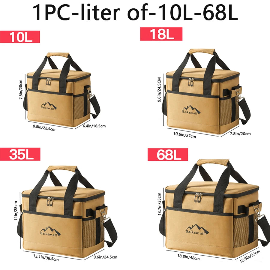 Outdoor Camping Picnic Aluminum Foil Insulated Box Handheld Cooler Fresh Box Crossbody Bento Lunch Bag Home Large Capacity