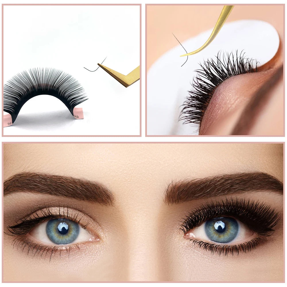 M Curl Mink Eyelash Extension 8-16mm Mix Individual Eyelashes Matte Black False Eyelashes Soft Natural Makeup Lashes Makeup Tool