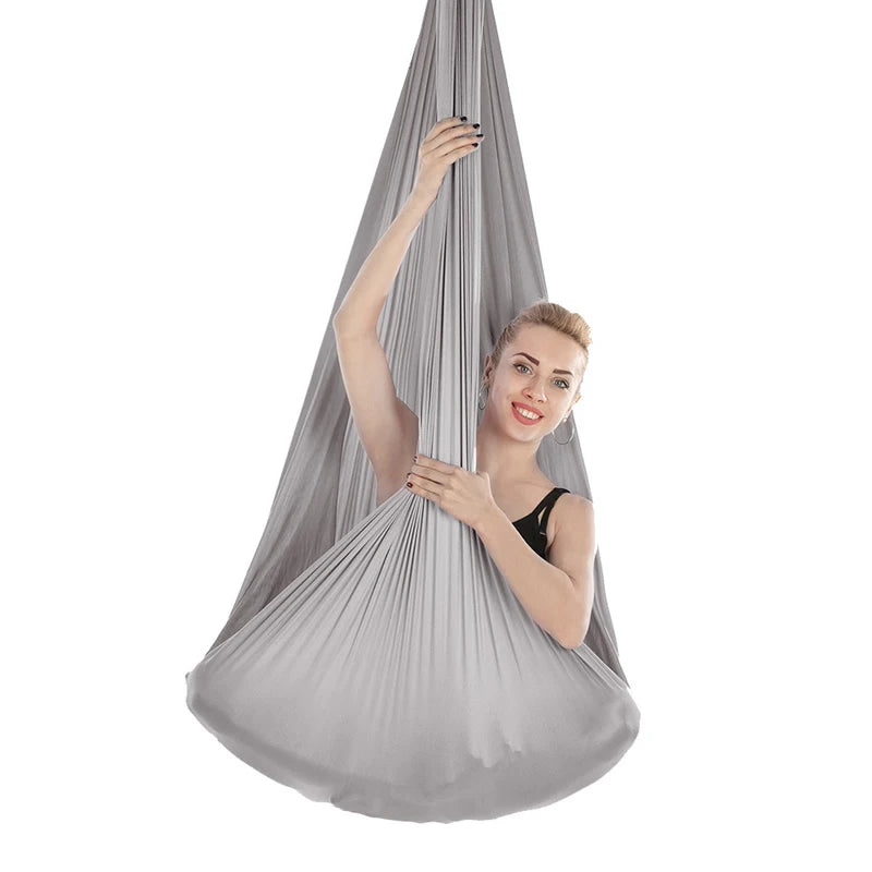 4/5/6/7m Aerial Yoga Hammock Elastic Silk Yoga Flying Swing for Anti-Gravity Body Building Pilates Infoor Outdoor Fitness