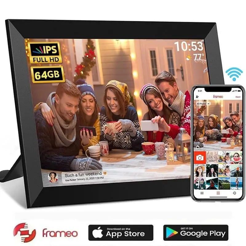 New Frameo Digital Picture Frame 10.1 Inch 32GB/64GB Smart WiFi digital photo frame with 1280x800 IPS HD Touch Screen Wall