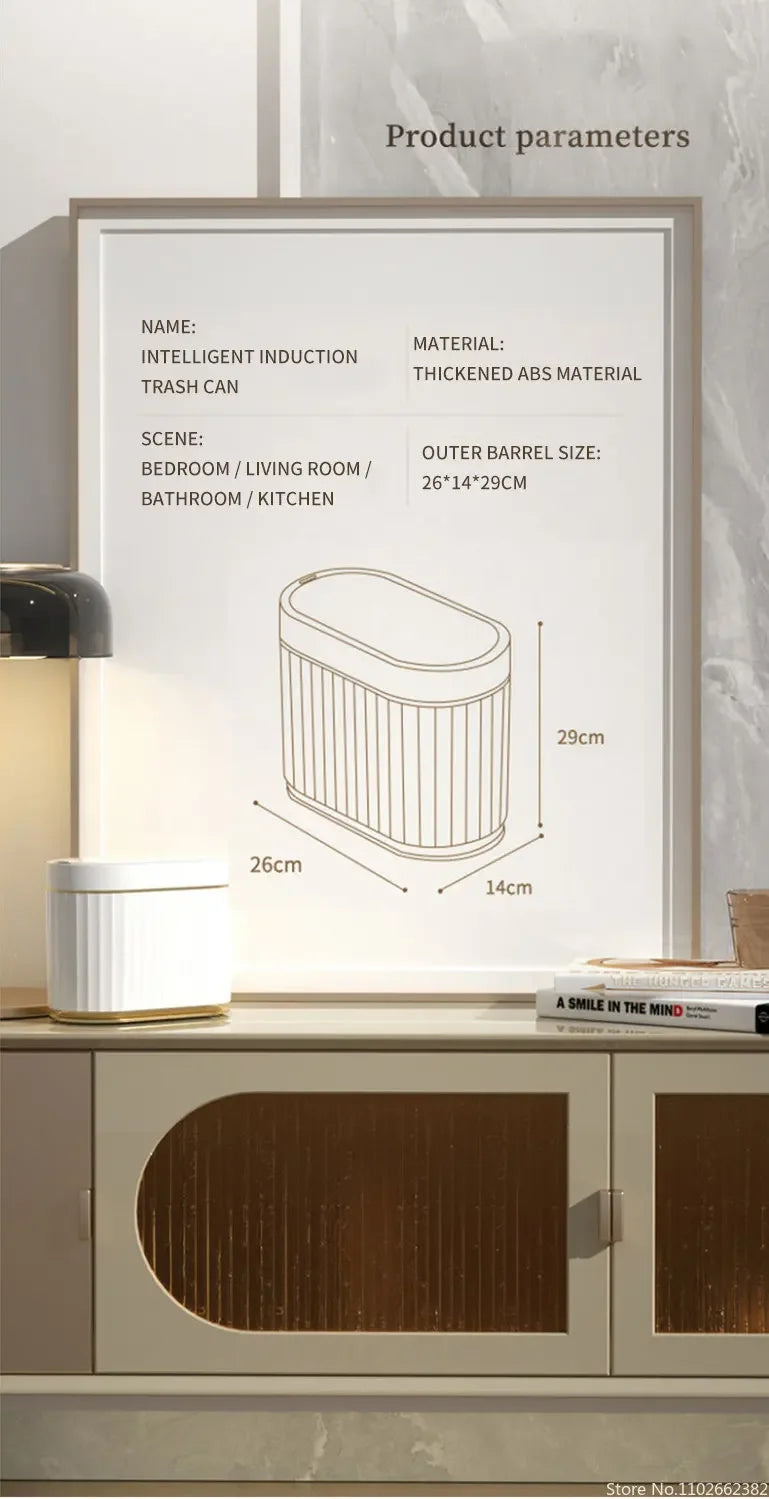 Electronic Automatic Smart Sensor Garbage Bin Household 7L/9L Smart Trash Can Toilet Waste Garbage Can for Kitchen Bathroom