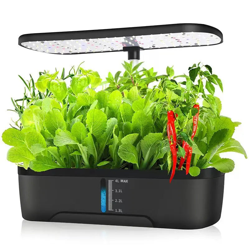 6-Plants Indoor Hydroponics System Herb Planting Pot/Black Planters Kit Led Plant Lamp Soilless Cultivation Vegetable Box