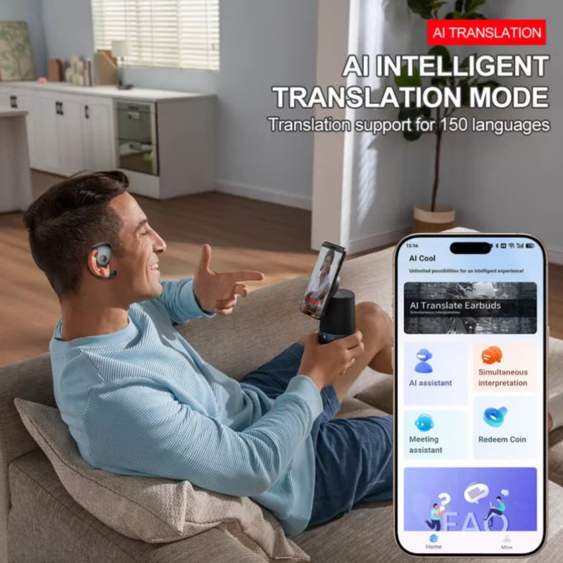 HYUNDAI HY-T26 AI Real Time Translator Earbuds 98% Accuracy Wireless BT Translation Earphones for Travel Business Learning