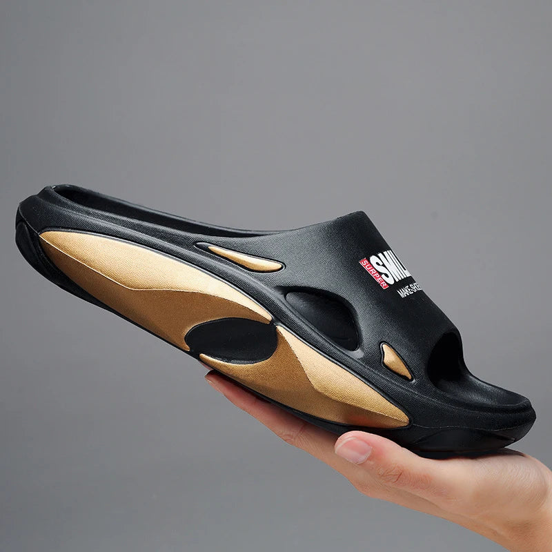 Shevalues New Fashion Men Slippers Summer 2023 Outdoor Beach Slipper Soft Wear-resistant Trendy Slides Home Comfort Flip Flops