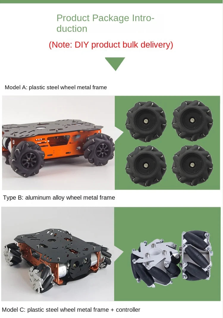 10-25Kg Load RC Tank Metal Mecanum Wheel Robot Car for Arduino Robot DIY Kit with 12V Encoder Motor Ps2 UNO Programmable Robot