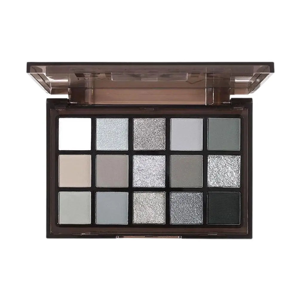 15 Colors Smokey Black Eyeshadow Palette Dark Grey Shimmer Matte Eye Shadow Pallet Smokey Eyeshadow for Goth Makeup