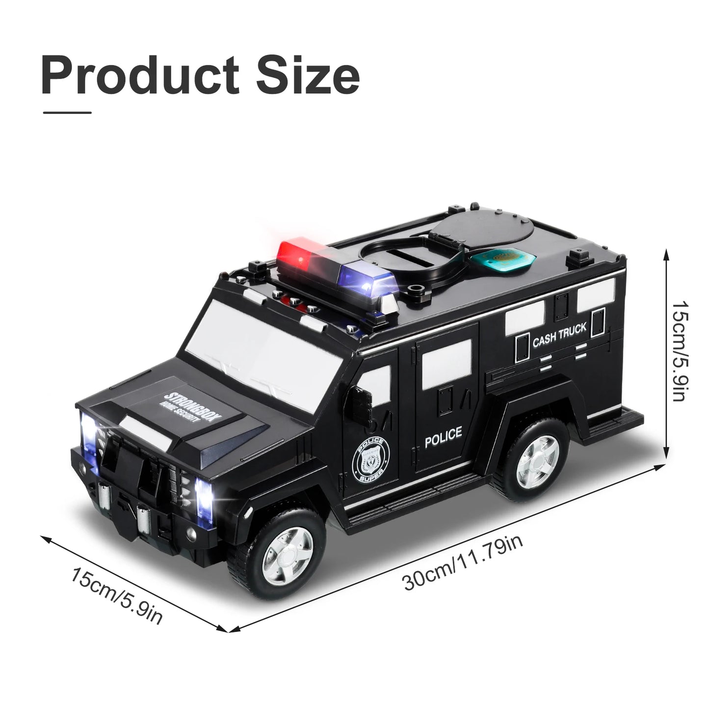 Cartoon Piggy Bank Toys Smart Music Password Banknote Car Coin Bank Figure Toy Pretend Play Saving Money Box Kids Police Cars