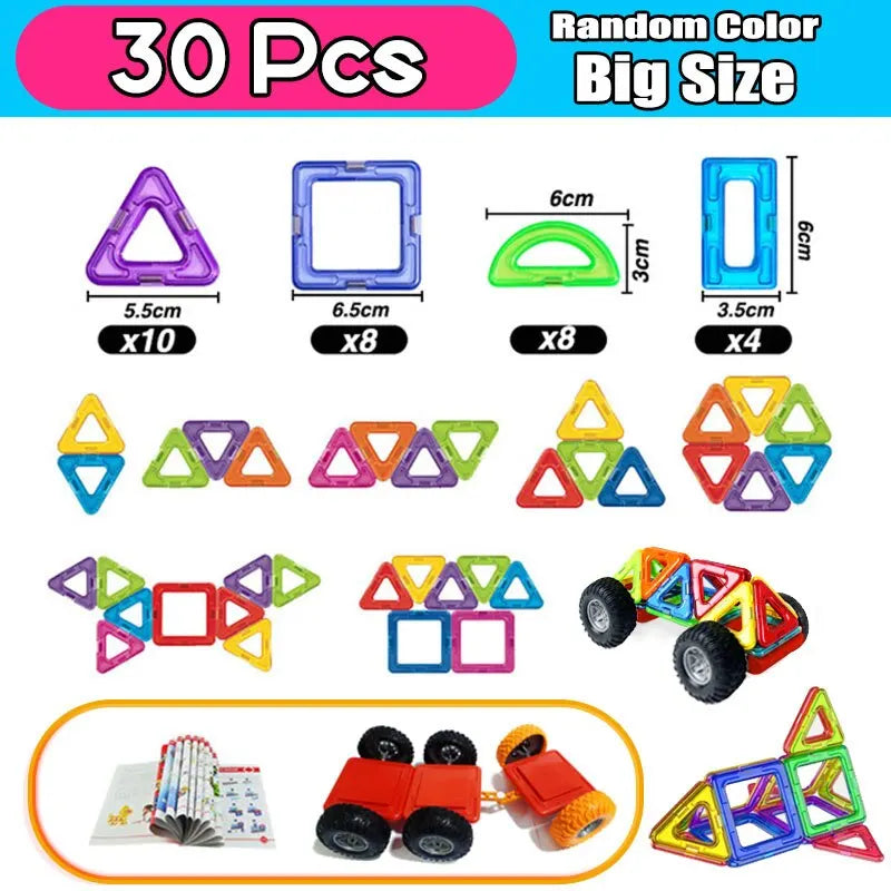 Magnets Toys for Kids Big Size Plus Magnetic Building Blocks for Children Designer Constructor Set Toys for Boys Girls Kids