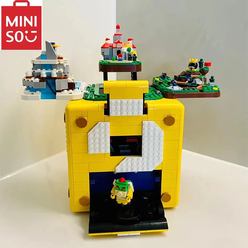 MINISO Disney Movie Game Modular Super Marioed 64 Question Mark Box Model 2064pcs Bricks Kids Toys Gift Set Compatible 71395