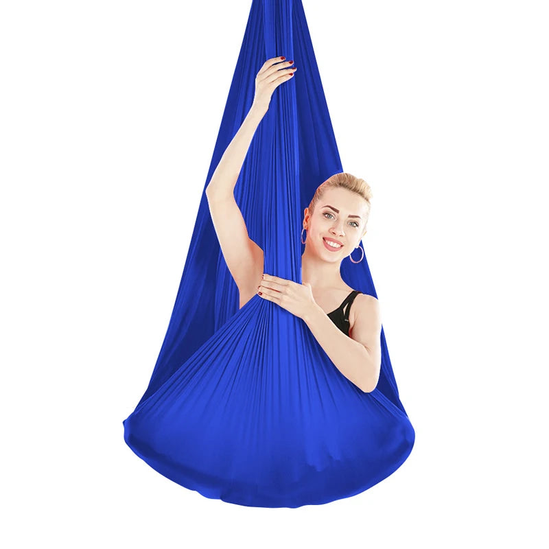 4/5/6/7m Aerial Yoga Hammock Elastic Silk Yoga Flying Swing for Anti-Gravity Body Building Pilates Infoor Outdoor Fitness