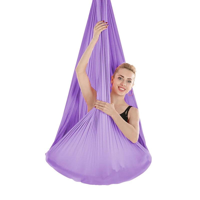 4/5/6/7m Aerial Yoga Hammock Elastic Silk Yoga Flying Swing for Anti-Gravity Body Building Pilates Infoor Outdoor Fitness