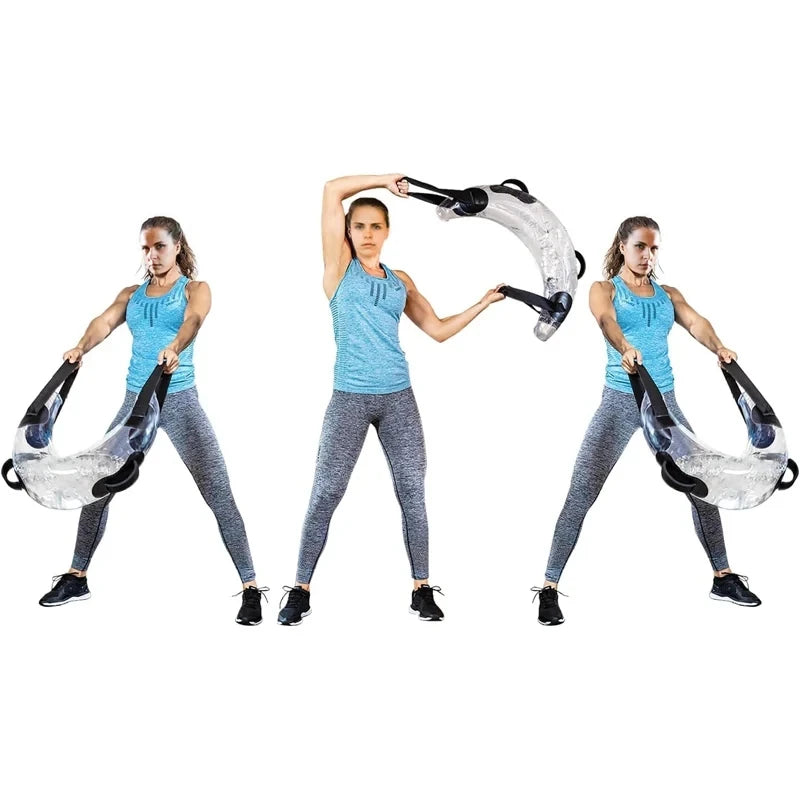 Muscle Training Aqua Bags, Weightlifting Bag Weight 15kg,Water Filled Weightlifting Fitness Bag 4 Handles,Home Gym Accessories