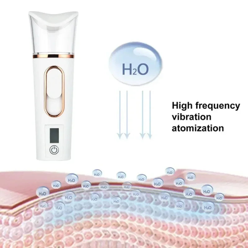 Nano Facial Sprayer Mini Humidifier Portable Wireless Cool Mist Maker Fogger Hydration Humidifier Skin Care UsB Rechargeable Spa