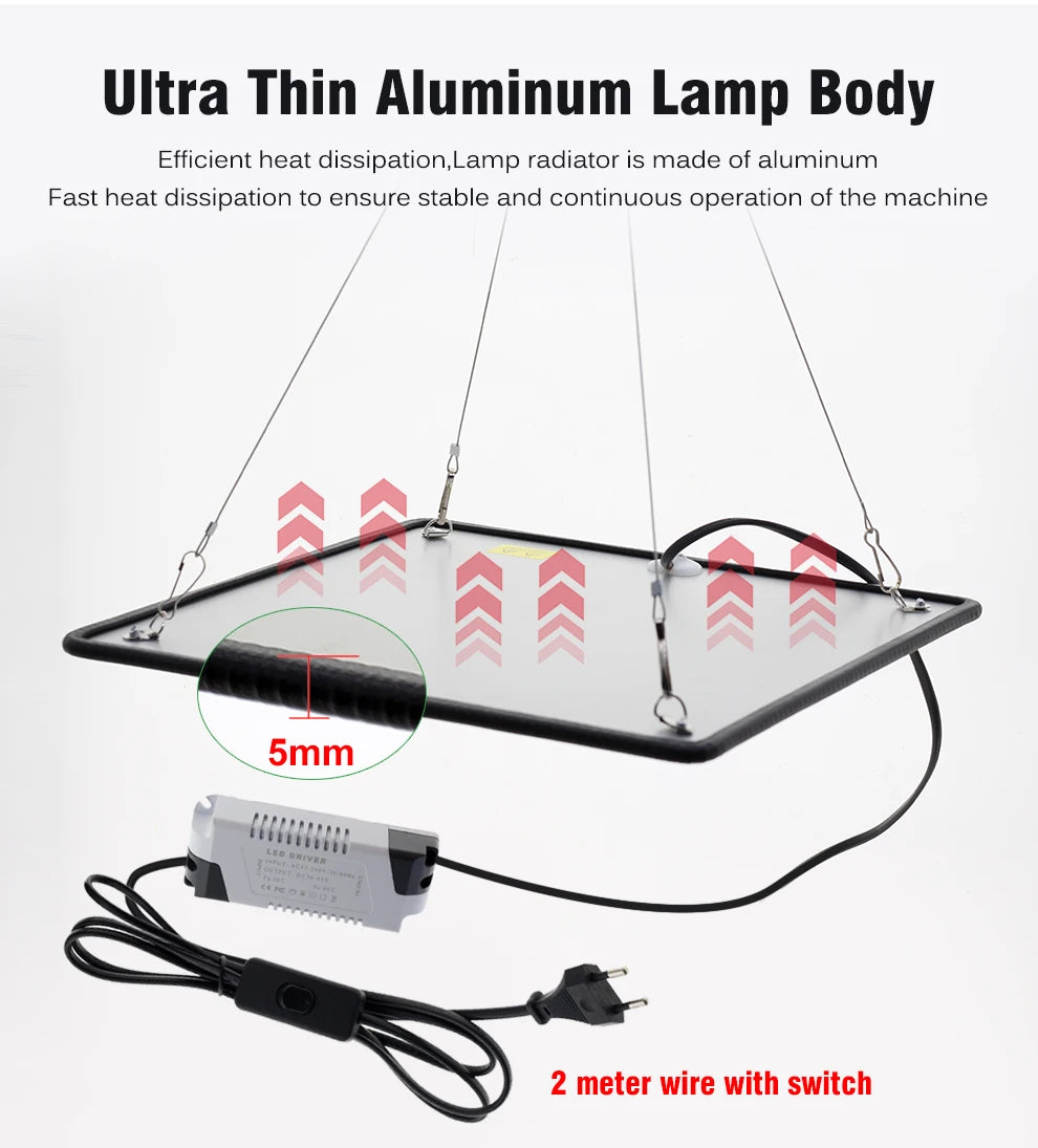 LED Grow Light Full Spectrum Phyto Lamp AC85-240V 40W For Indoor Grow Tent Plants Growth Light