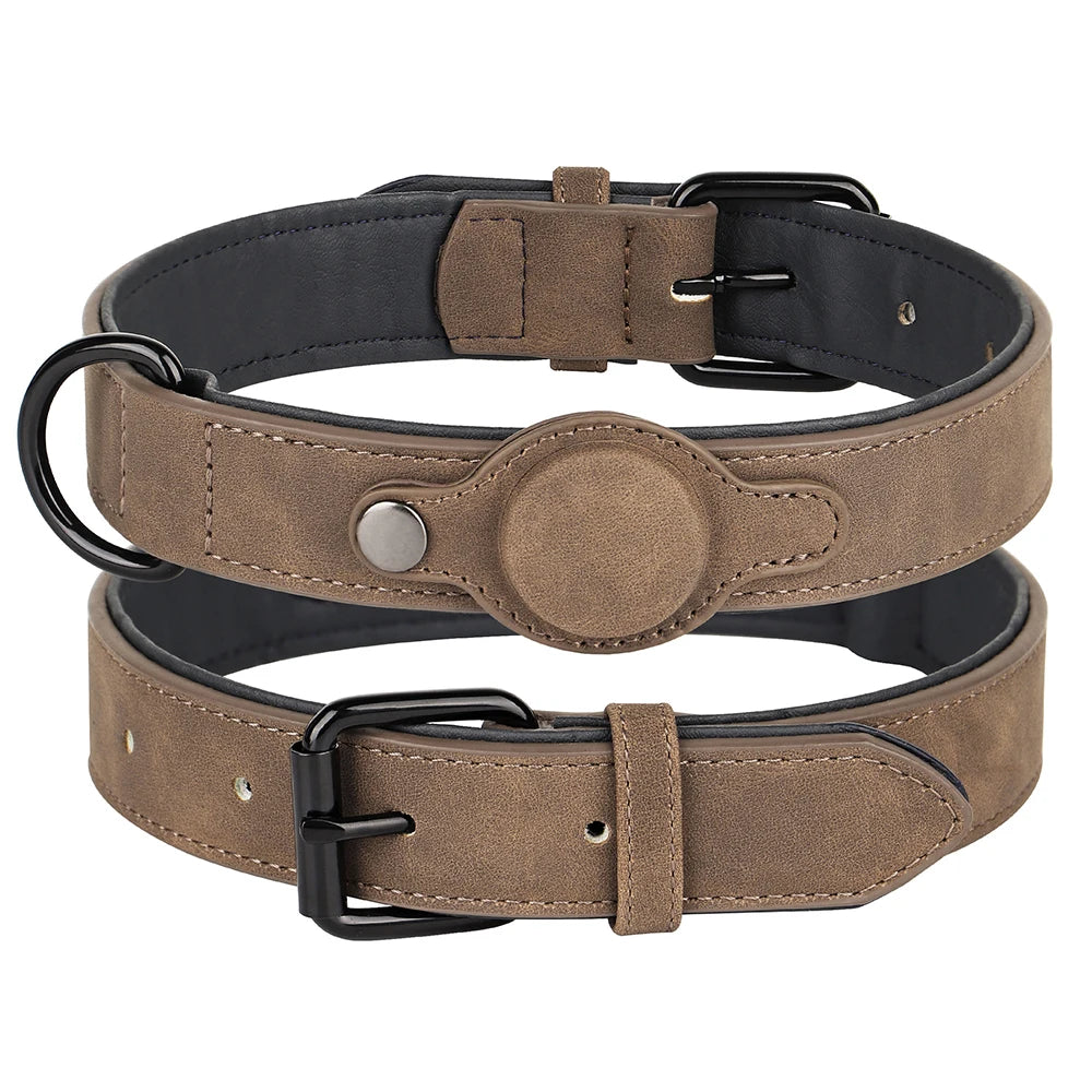 GPS Tracker Dog Collar PU Leather Dog Collars Anti-lost Pet Pug Chihuahua Necklace Adjustable for Small Medium Large Dogs