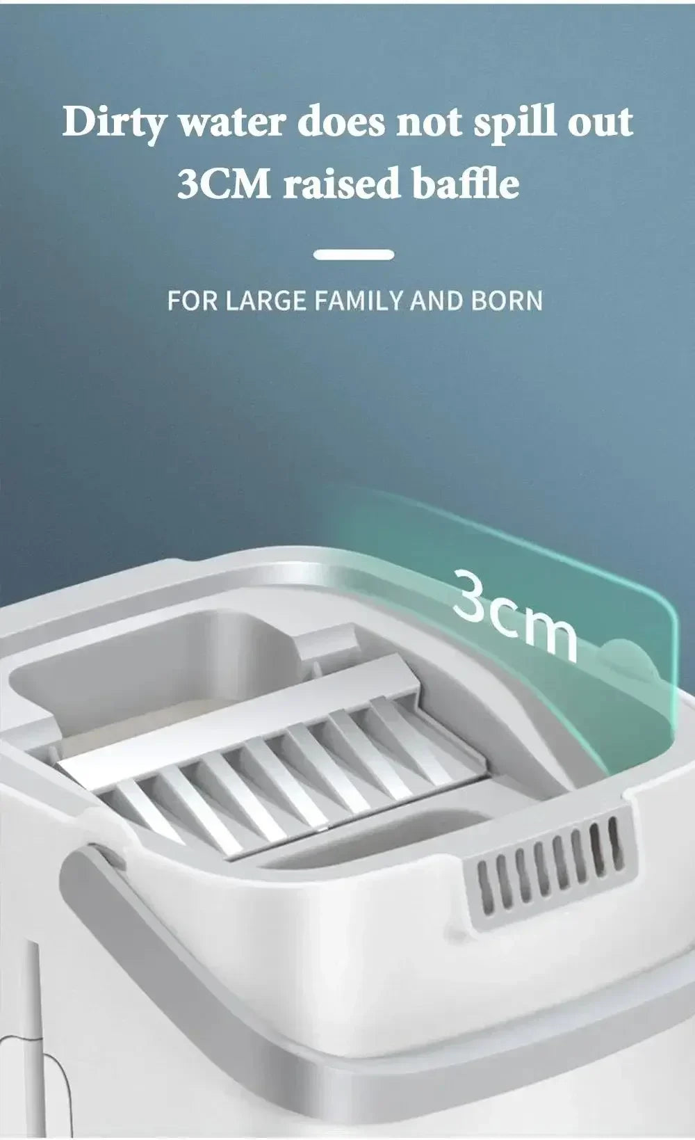 Mops with Bucket Thickened mop Clear Water Separation Lazy No Hand-Washing Squeeze Automatic Dewatering Broom Floor Cleaning Mop