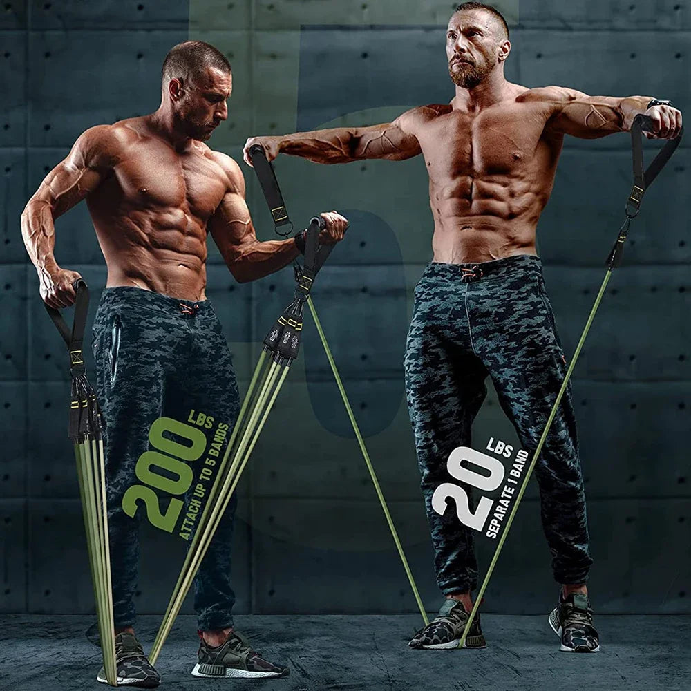 12pcs Fitness Resistance Bands Set Bodybuilding Elastic Bands for Exercise Workout Bands for Men Women Muscle &Strength Training