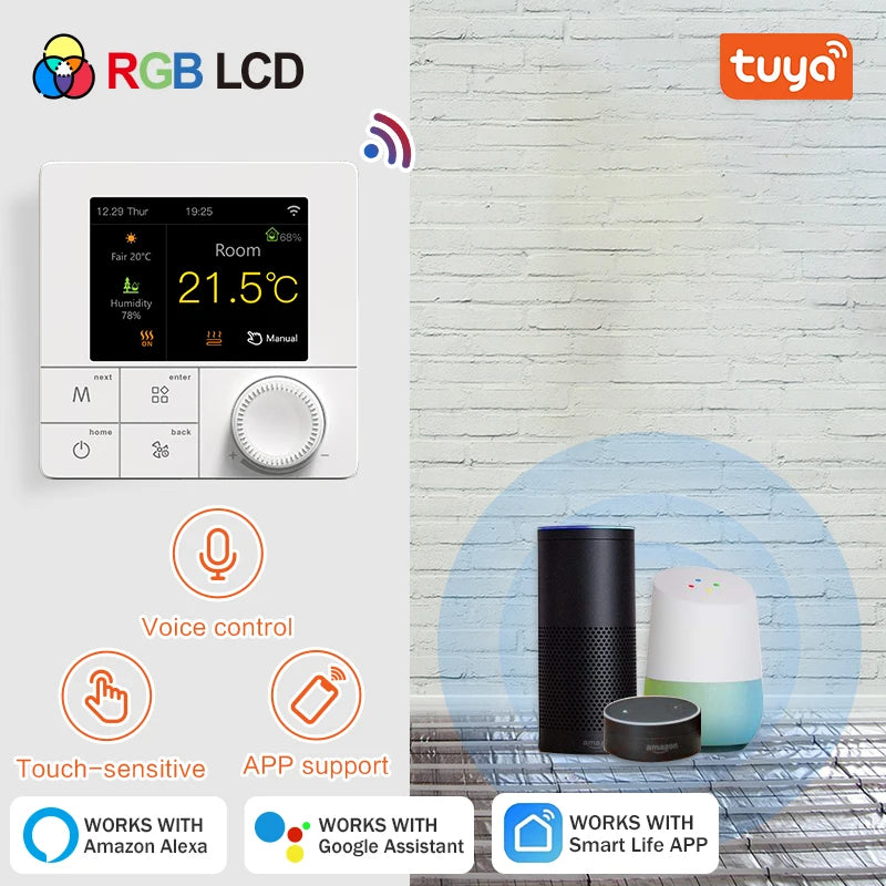 Tuya Wifi Heating Thermostat Smart Thermostat Gas Boiler UnderFloor Heating Digital Temperature Controller Alexa Google Home