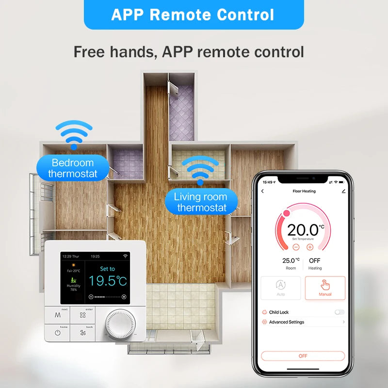 Tuya Wifi Heating Thermostat Smart Thermostat Gas Boiler UnderFloor Heating Digital Temperature Controller Alexa Google Home