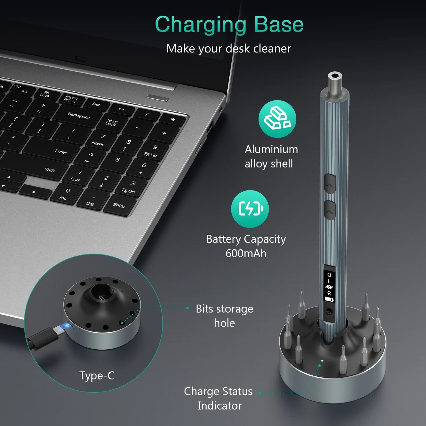 ORIA Precision Electric Screwdriver Set 52 in 1 Cordless Repair Tool with Charging Dock Screw Driver Set Bits for Phone Laptop