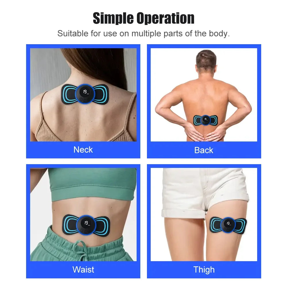 LCD Display EMS Neck Stretcher Electric Massager Cervical Vertebra Massage Patch for Muscle Pain Relief and Shoulder Relaxation