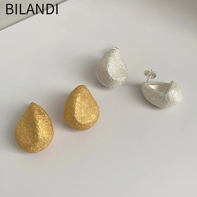 Bilandi Modern Jewelry European and American Design Metal Irregular Earrings For Women Party Gifts Cool Trend Ear Accessories