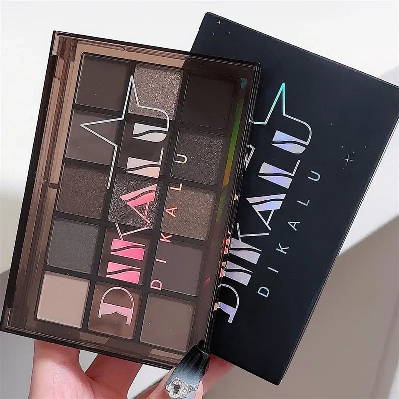 15Colors Cool Toned Eyeshadow Palette Black Smokey Eye Glitter Eyeshadow Shadow Eye Pigments Matte Palette Palett Palette S K4W5
